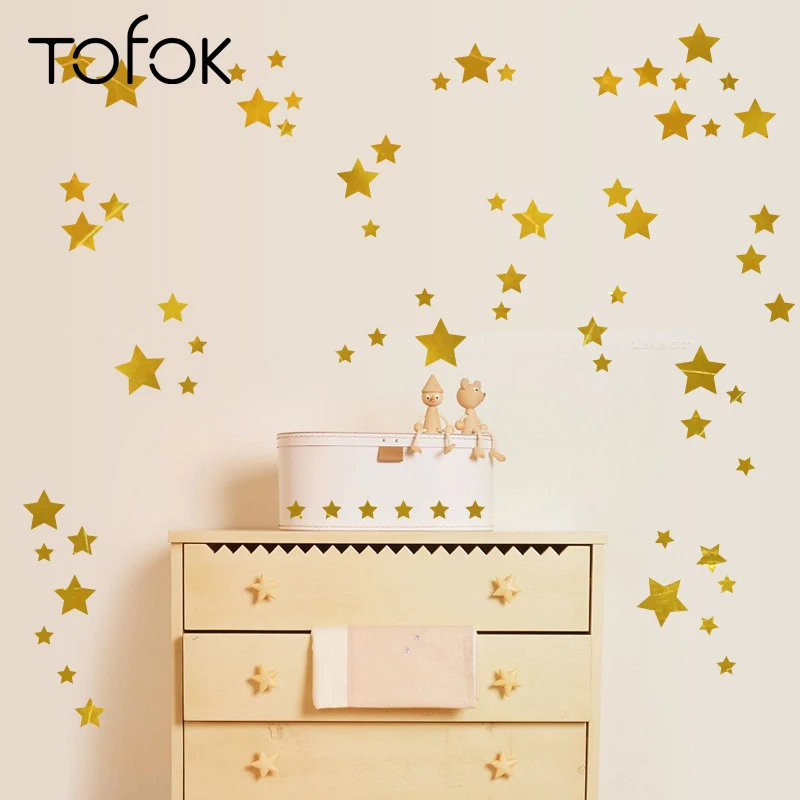Tofok ستار ملصقات الحائط خزانة نافذة ملصقات الحضانة ملصق الفينيل جدارية التلفزيون جدار غرفة الأطفال diy الإبداعية ملصقات