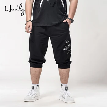 

HMILY Men's Plus Fertilizer Increase Code Loose Calf-lenth Casual Pants Cropped Pants Big Size 7XL 6XL 5XL 4XL 3XL Men Pants