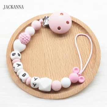 

Personalized Name Baby Pacifier Clips DIY Mouse Bead Soother Clip BPA Free Attache Sucette Silicone Baby Pacifier Holder Chain