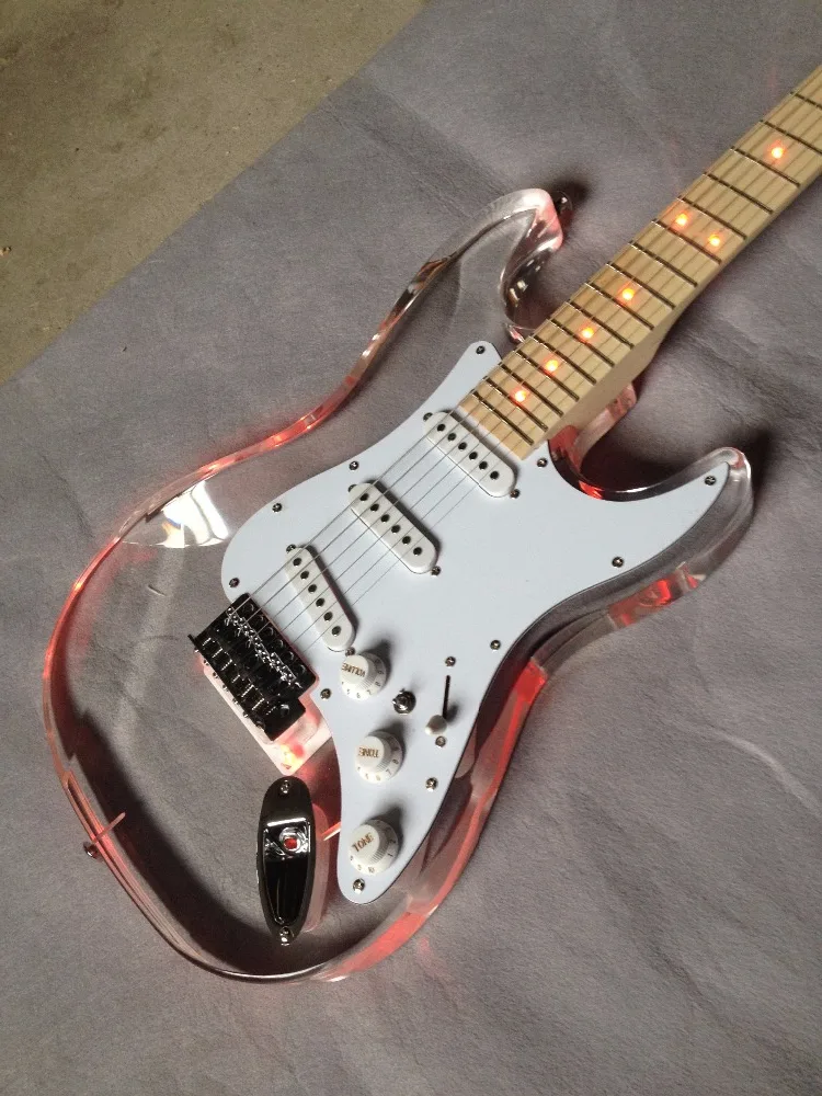 

Electric Guitar/Acrylic Red LED Lamp Guitar/Customizable/High Quality Guitar