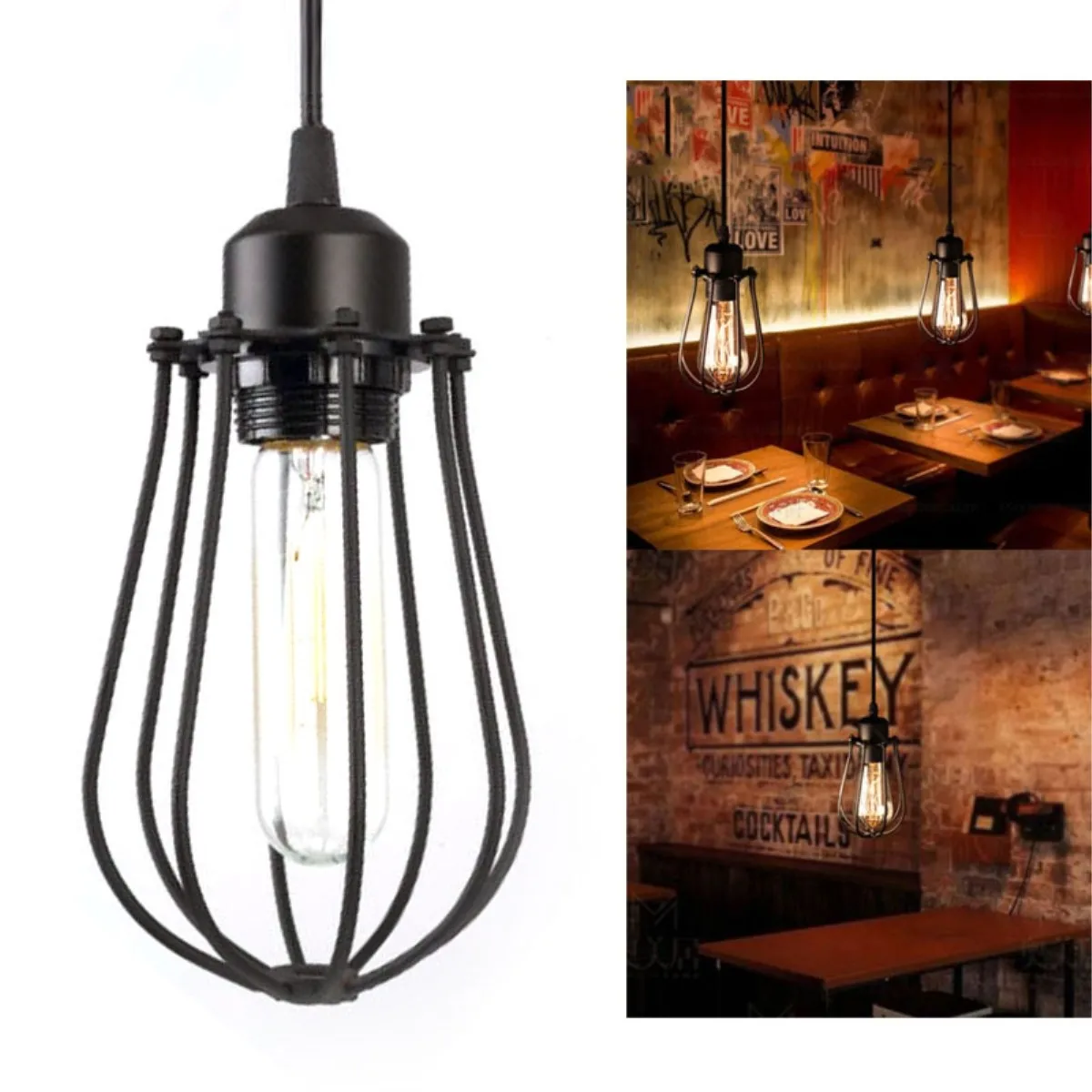 Потолочный светильник в стиле ретро, круглая винтажная промышленная конструкция, железная винтажная лампа-деко, светильник для освещения