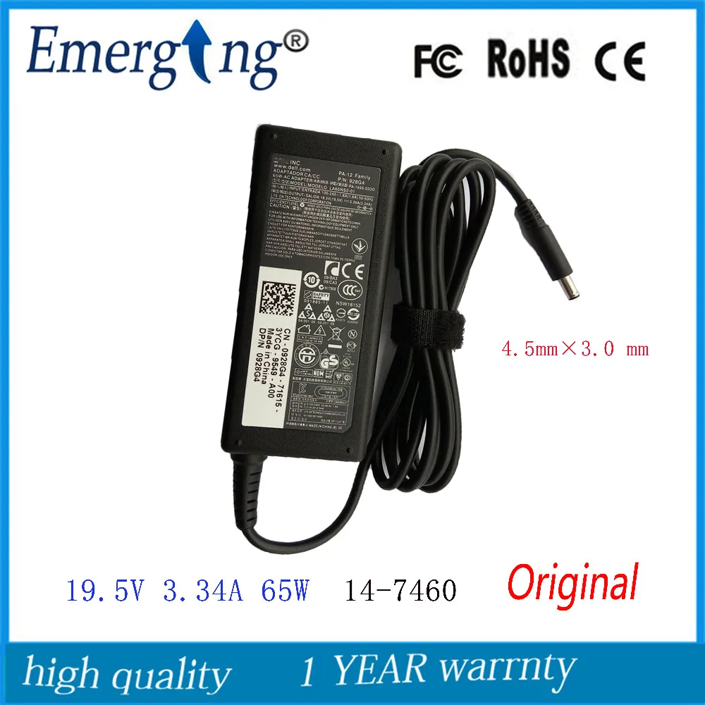 19.5V 3.34A 65W 4.5X3.0mm Original AC Adapter For Dell Inspiron 11 13