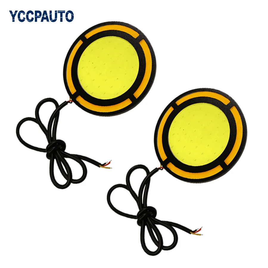 YCCPAUTO 2 шт. двухцветный светодиодный светильник дневного света белый + янтарный 73