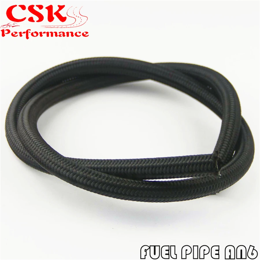 3 Foot AN6 Nylon Stainless Steel Braided Fuel Oil Gas Line Hose -6AN 1500PSI 1 Meter | Автомобили и мотоциклы