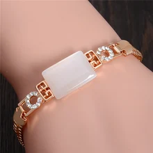 MISANANRYNE горячая Распродажа золотой цвет Уникальный Прямоугольник кошачий глаз камень браслет-цепочка с кристаллами модные ювелирные изделия