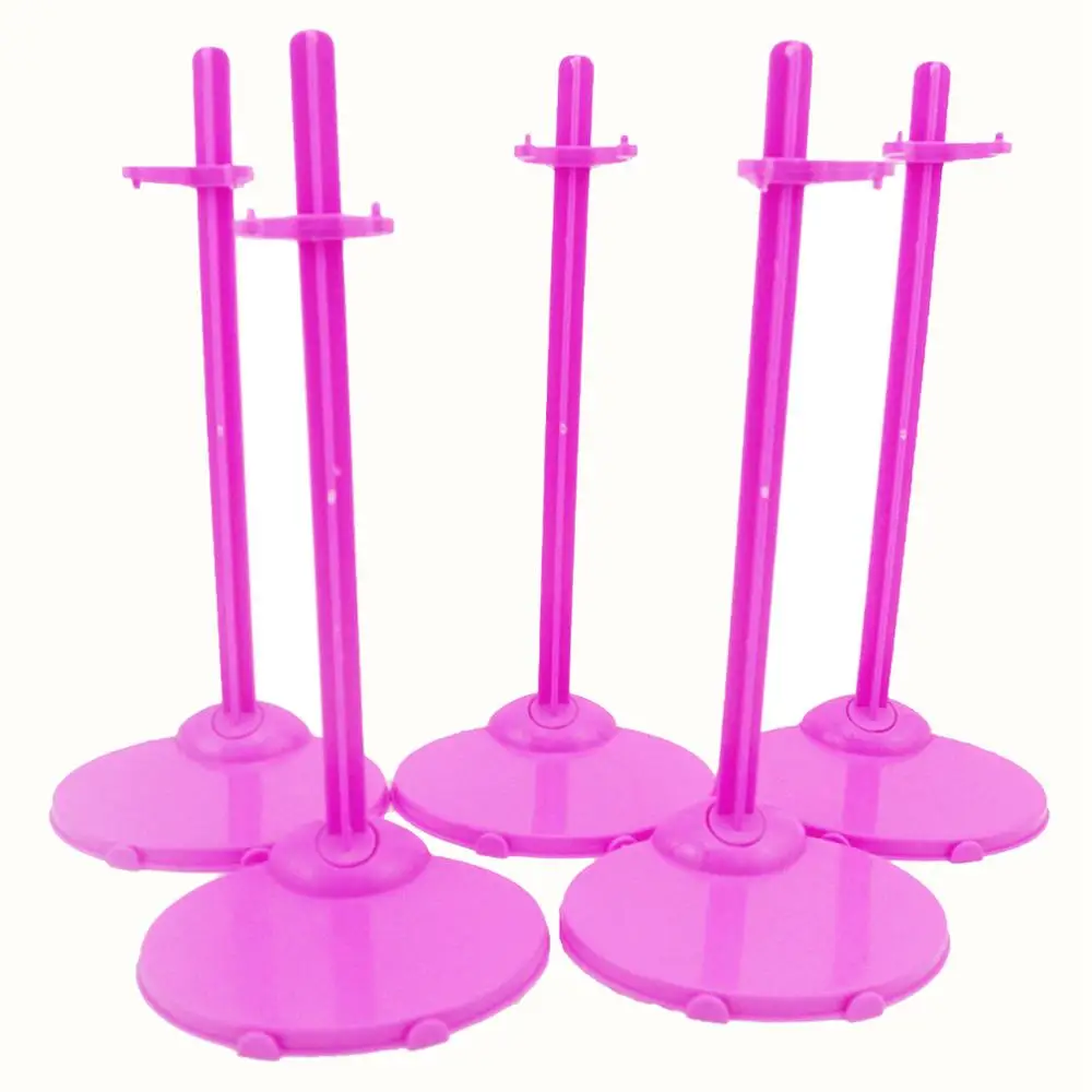5 шт. розовый/фиолетовый держатель для демонстрации модели, манекен, подставки для поддержки талии, аксессуары для кукольного домика DIY для куклы Барби для Blythe 12" - Цвет: 5x pink holder