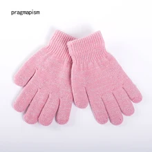 Модные теплые вязаные перчатки для девочек; Детские осенне-зимние перчатки с длинными пальцами