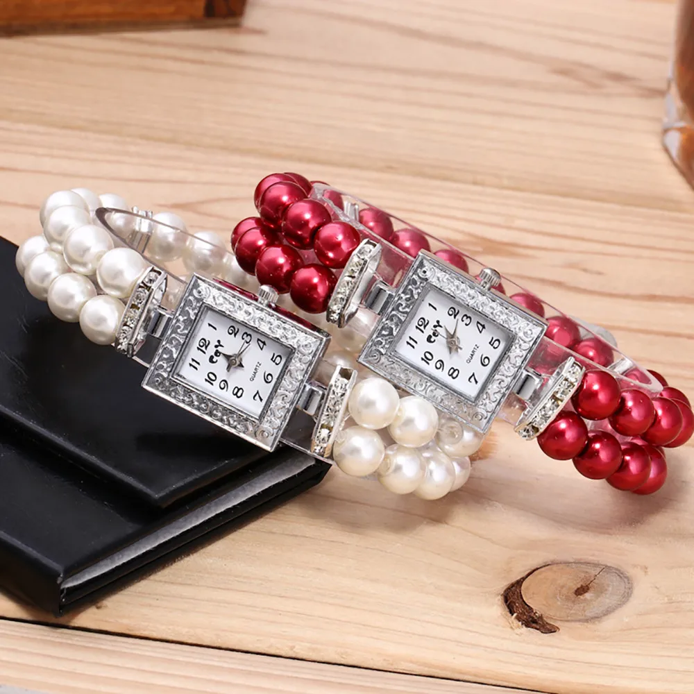 

Cay Women Wrist Watch Fashion Casual Pearl String Strap Quartz ladies watches woman watch 2019 relogio feminino
