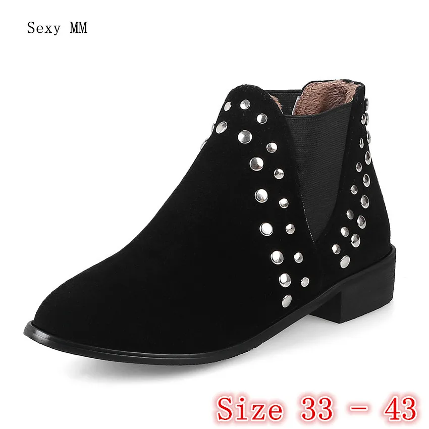 

Spring Autumn Winter Women Low High Heels Ankle Boots Shoes Woman High Heel Short Boots botas Small Plus Size 33 - 40 41 42 43