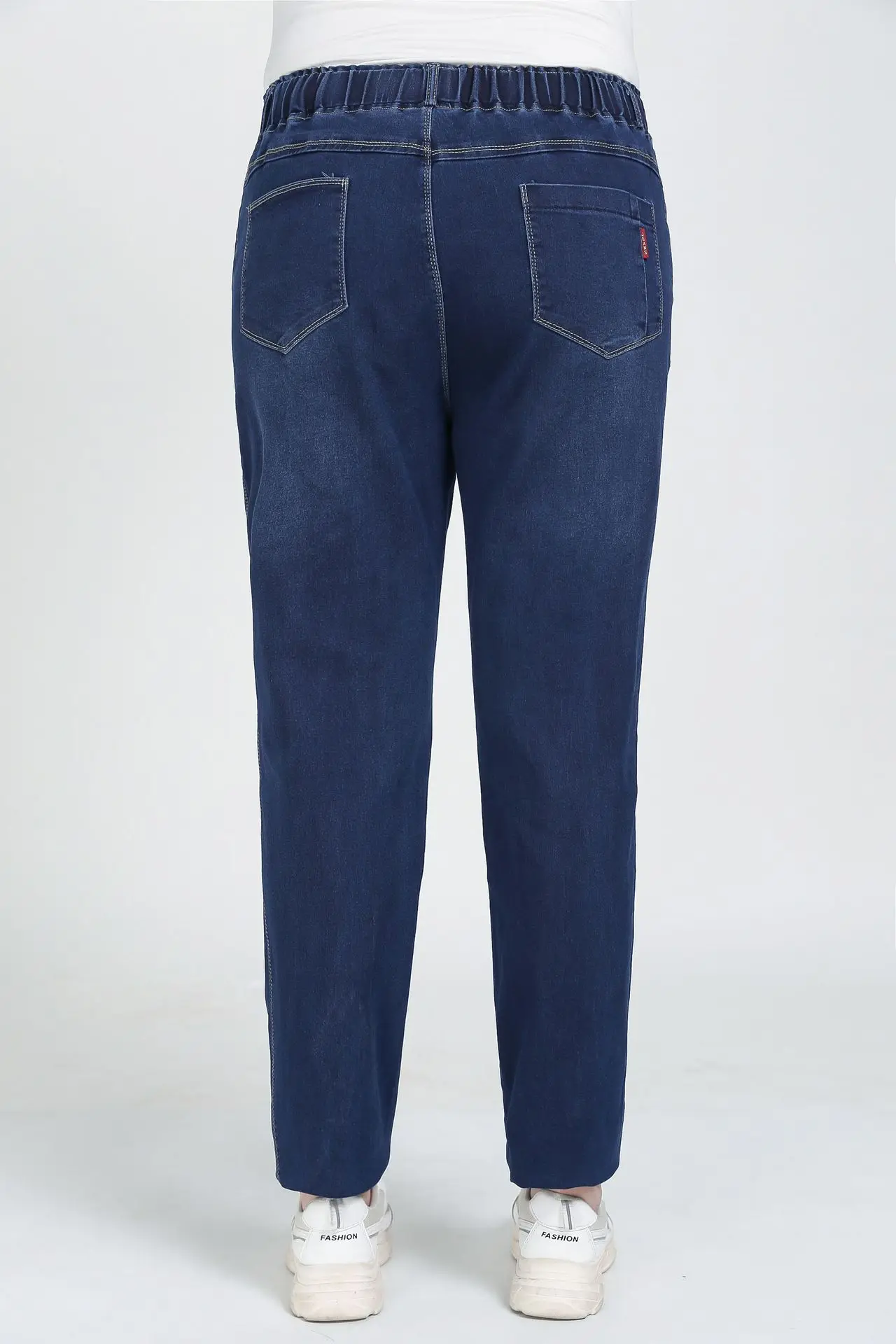 TUHAO женские джинсы с высокой талией 9XL 8XL 7X 6XL размера плюс брюки офисные повседневные женские штаны джинсовые штаны-карандаш 5XL LZ63 - Цвет: Синий