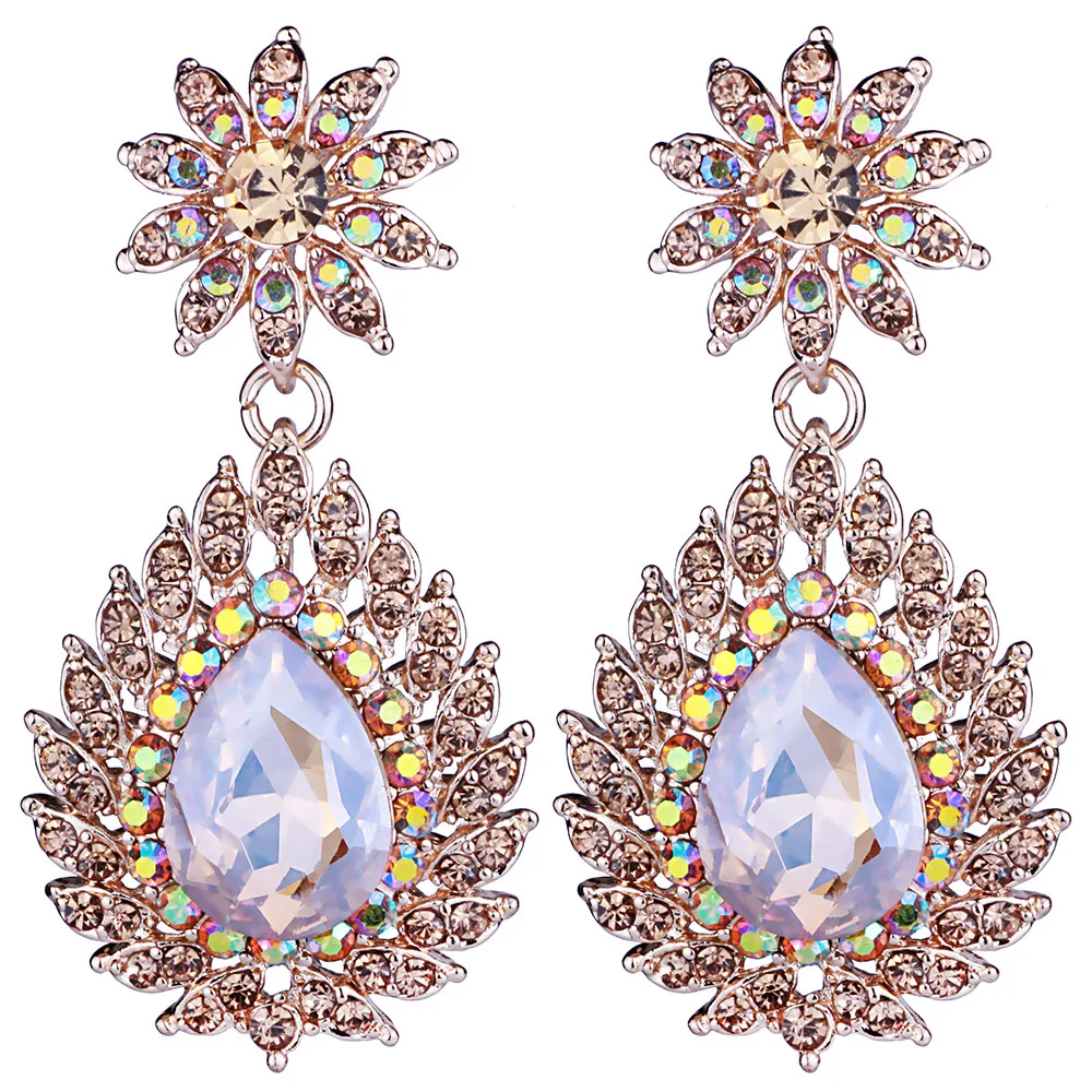 New Arrival Fashion Jewelry Clear Crystal Earrings Long Earrings for Women Wedding Bridal Drop Earrings