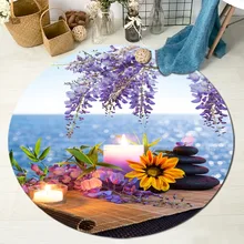 LB Zen камни воды цветок круглые коврики и ковры для детей дома гостиная кристалл бархат подушки спальня исследование коврики йоги