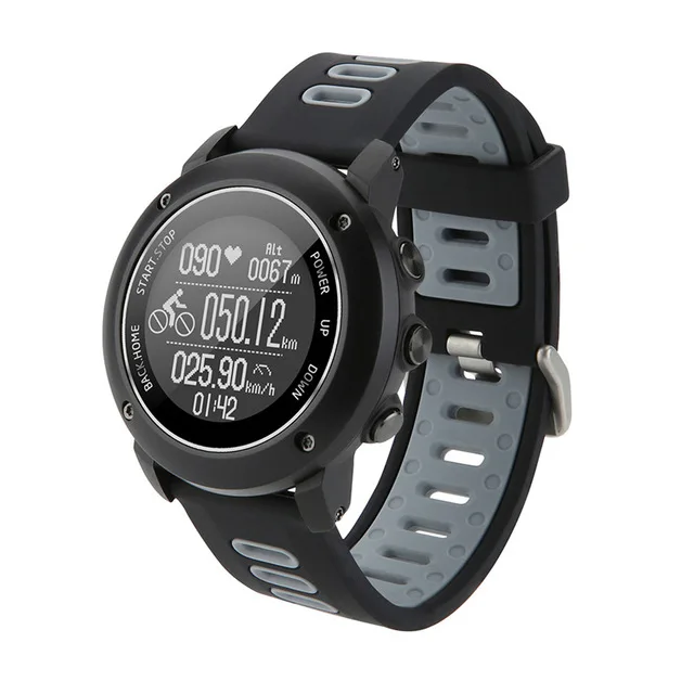 WQ UW90 Сноркелинг Смарт-часы gps наружные мужские альпинистские Смарт-часы с компасом Барометр Высотомер монитор сердечного ритма - Цвет: Gray
