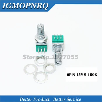 

10pcs RK097G 100K B100K with a switch audio 6pin shaft 15mm amplifier sealing potentiomete