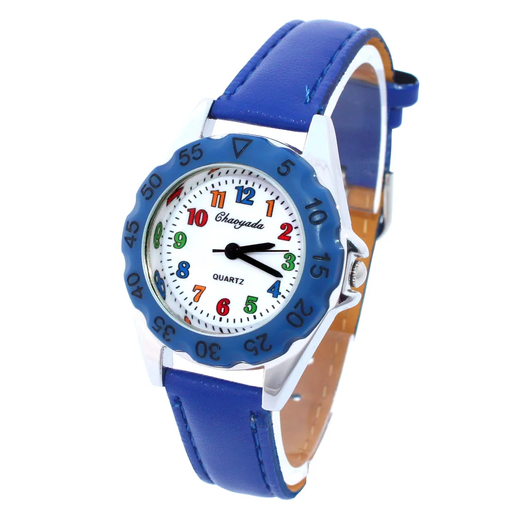 Hot Cute Boys Girls Quartz Watch Kids Children's Fabric Strap Student Time Clock Wristwatch Gifts Colorful Number Dial 2