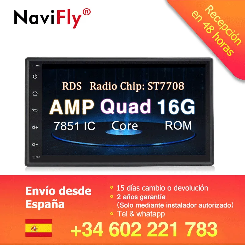 2din универсальный Android8.1 full HD с сенсорным экраном 1024*600 Автомобильный gps навигатор