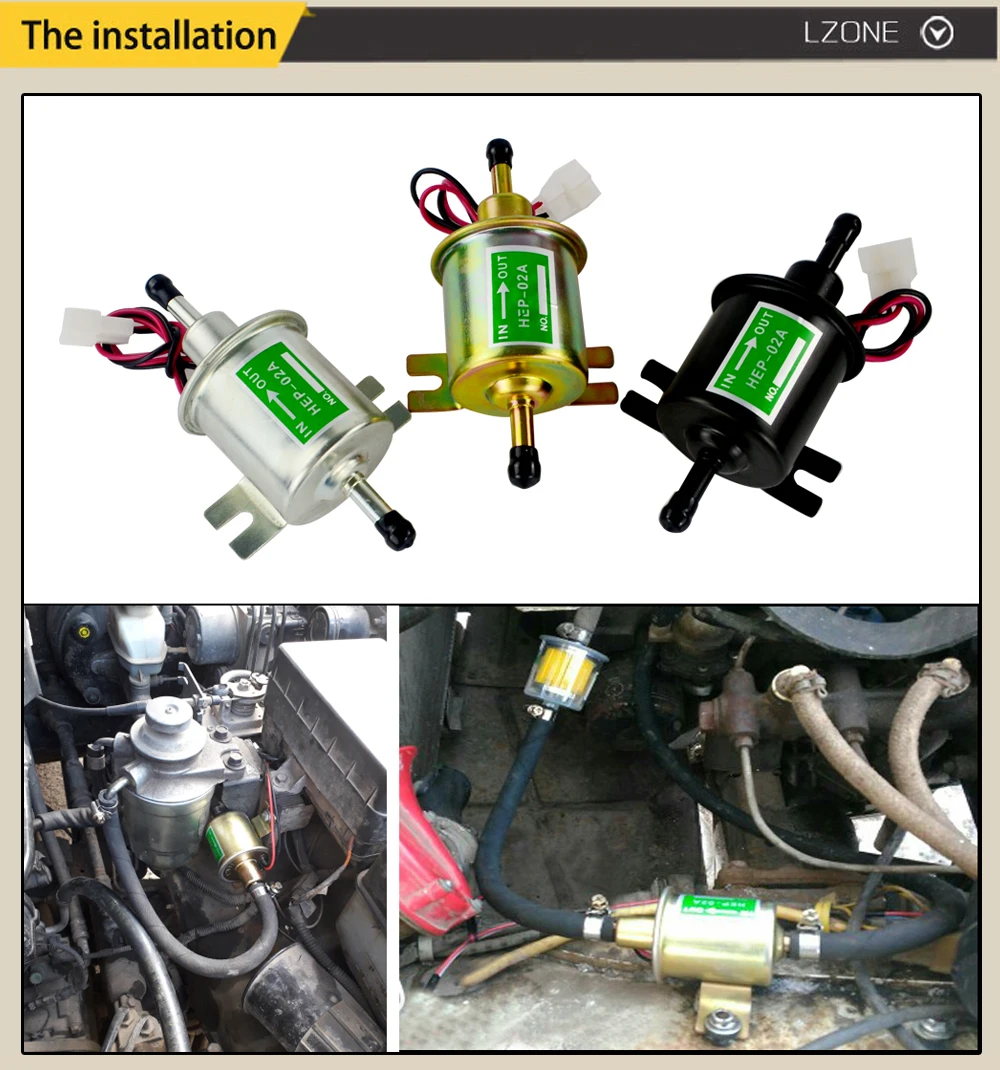 Lzone-температура в виде бабочек, новинка, 12 V/24 V электрический топливный насос низкого Давление болт крепления провода дизель HEP-02A для автомобильного карбюратора мотоцикла ATV