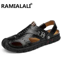 Летние мужские пляжные сандалии; сандалии-гладиаторы из натуральной кожи; ажурные сандалии; выразительная обувь; Мужская обувь; Sandale Homme Cuir