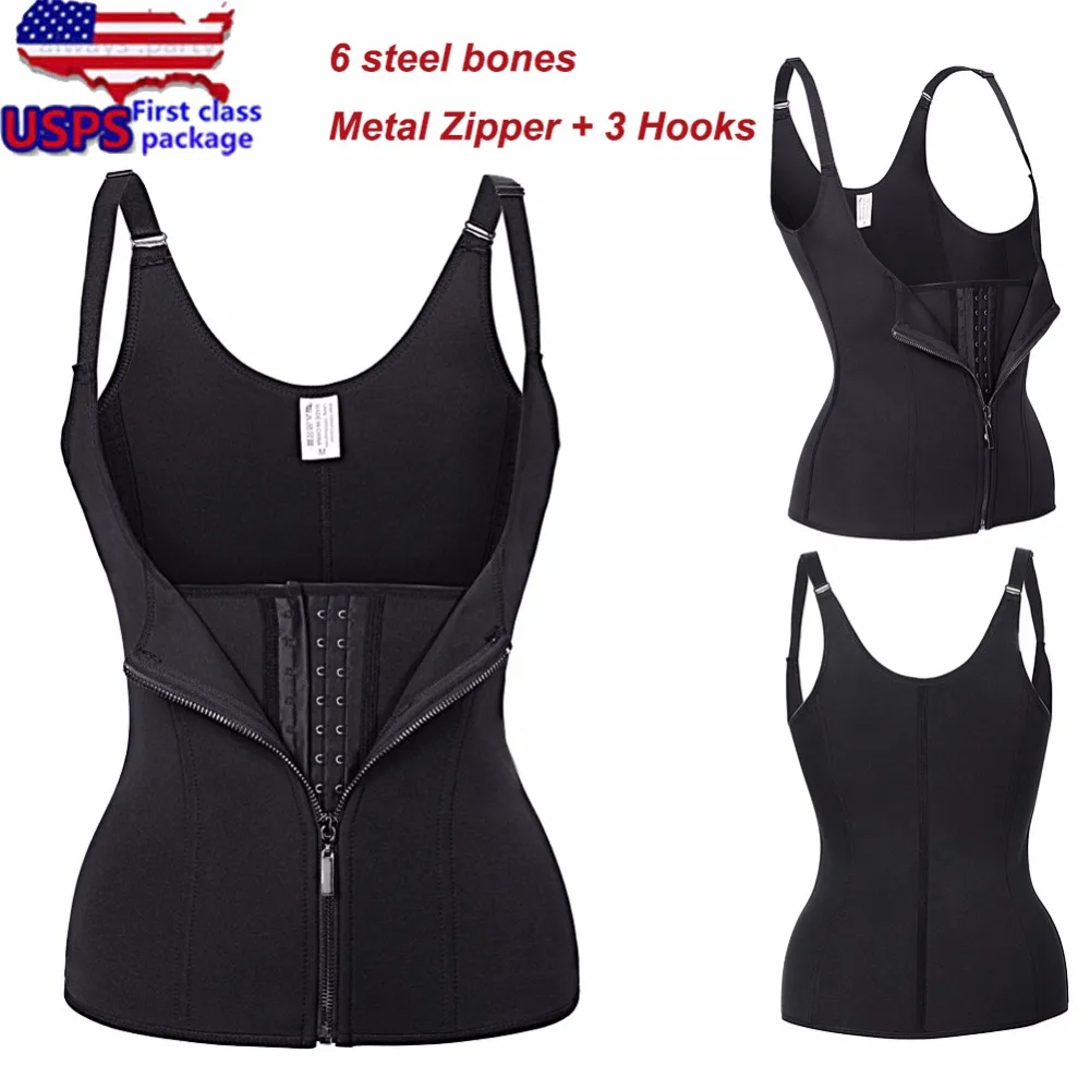 *USPS* Adjustable Shoulder Strap Waist Trainer Vest Corset Women Metal