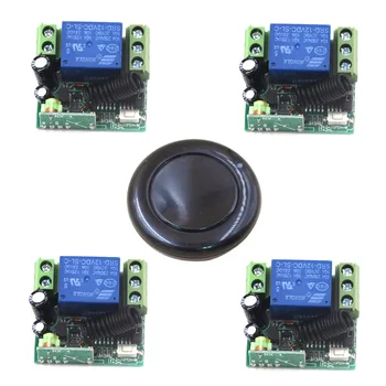 

Smart DC 12V Remote Control Switch Wireless Controller Switch System Relay 4 Receivers & 1 Transmitter For Lighting Lamp Motor