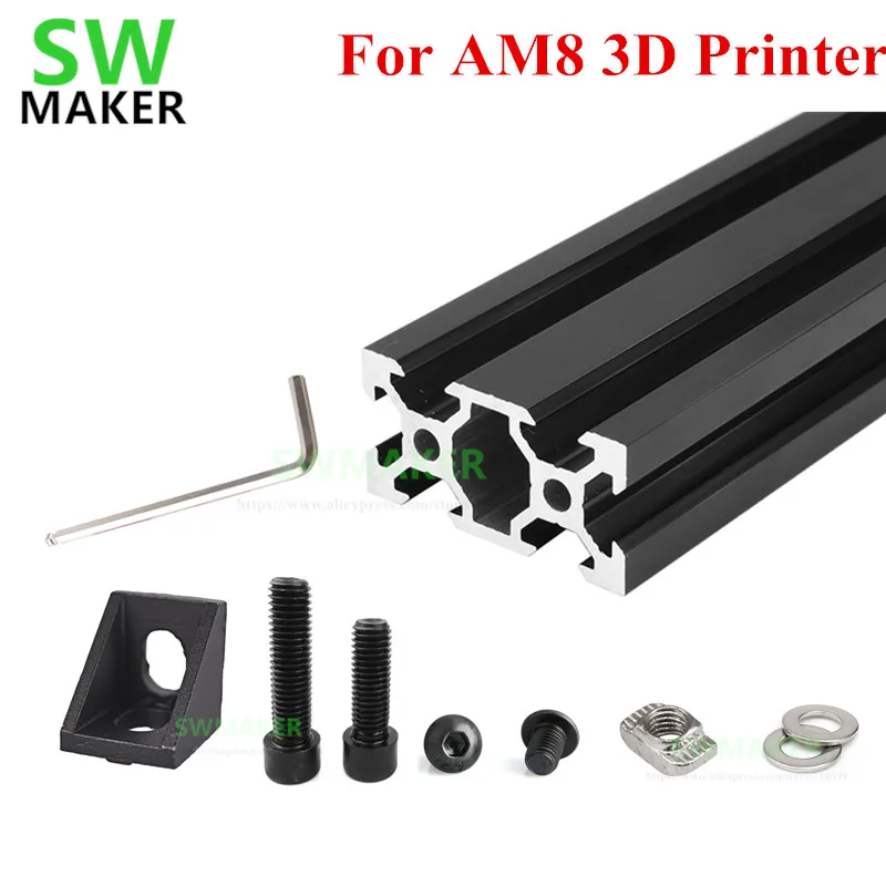 1 компл. AM8 3d принтер Алюминиевый металлический экструзионный профиль рамка с гайками винтовой кронштейн угловой для Anet A8 части 3d принтера