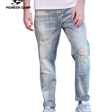 Pioneer Camp осенние новые ретро джинсы мужские дырявые брюки длиной до щиколотки хлопковые джинсовые брюки мужские большие размеры высокого качества ANZ903103
