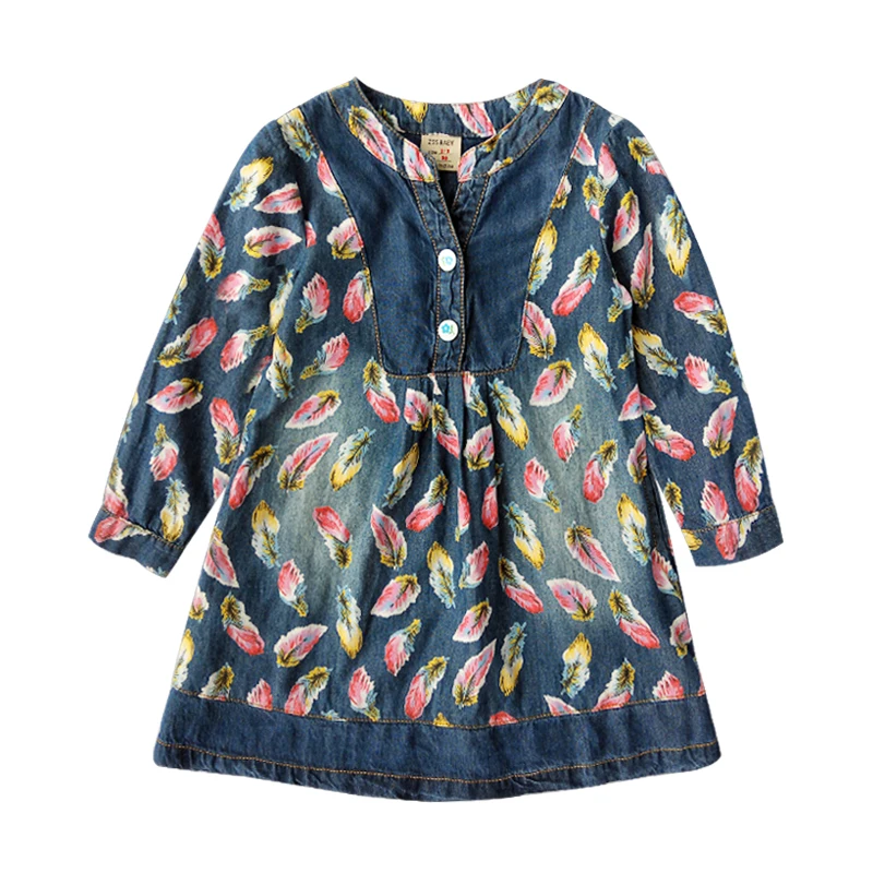 Spring Autumn Girl Dress Long Sleeve Girls Denim Dresses Casual Denim Dress For Girls New Kid Clothes Children's Clothing 2-9 Y Spring Autumn Girl Dress Long Sleeve Girls Denim Dresses Casual Denim Dress For Girls New Kid Clothes Children's Clothing 2-9 Y