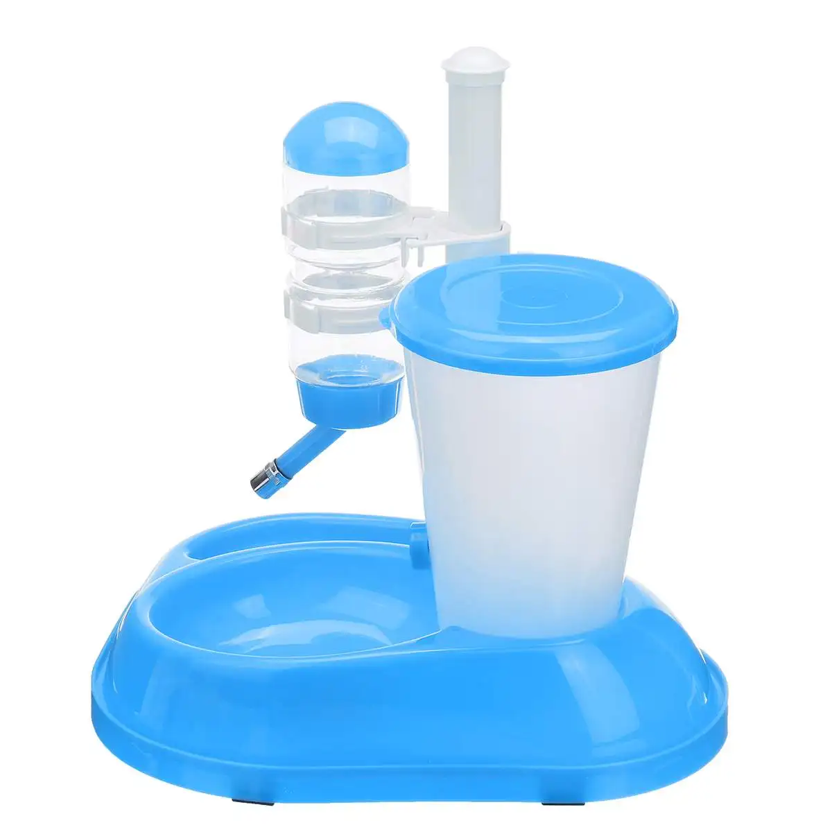 1.25L Automatic Pet Feeder Bowl Drinking Bowls For Cats dogs Food Container Animal Water Dispenser Cat Fountain Pet Supplies - Color: blue with Feeder Bin