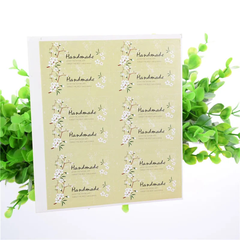 

Hand Made Stickers Party Birthday Kraft Label Sticker DIY Handmade For Gift Cake Baking label Adhesive Packaging Sealing Sticker