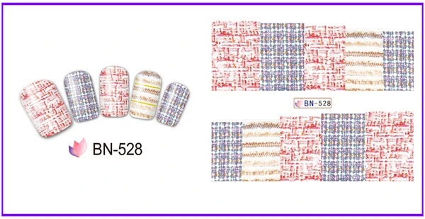 12 упак./лот переводка NAIL ART наклейки на ногти полное покрытие Ткань Текстиль шерстяной свитер рисунок на ткани BN517-528