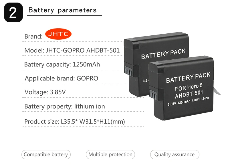 AHDBT-501 стандартная батарея 1250 мАч/ahdbt 501 USB зарядное устройство для GoPro Hero 5 6 Hero5 Hero 6 4K камера ahdbt 501 батарея