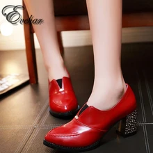 New Fashion Basice High heels square heel shoes pointed toe elastic band pumps mature women shoes big size 31-48