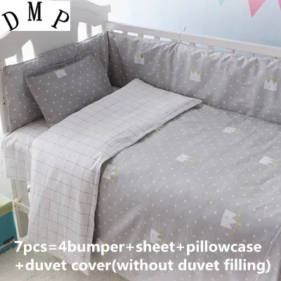 

Promotion! 6/7PCS baby bedding set 100% unpick and wash cotton crib set baby bed around ,120*60/120*70cm