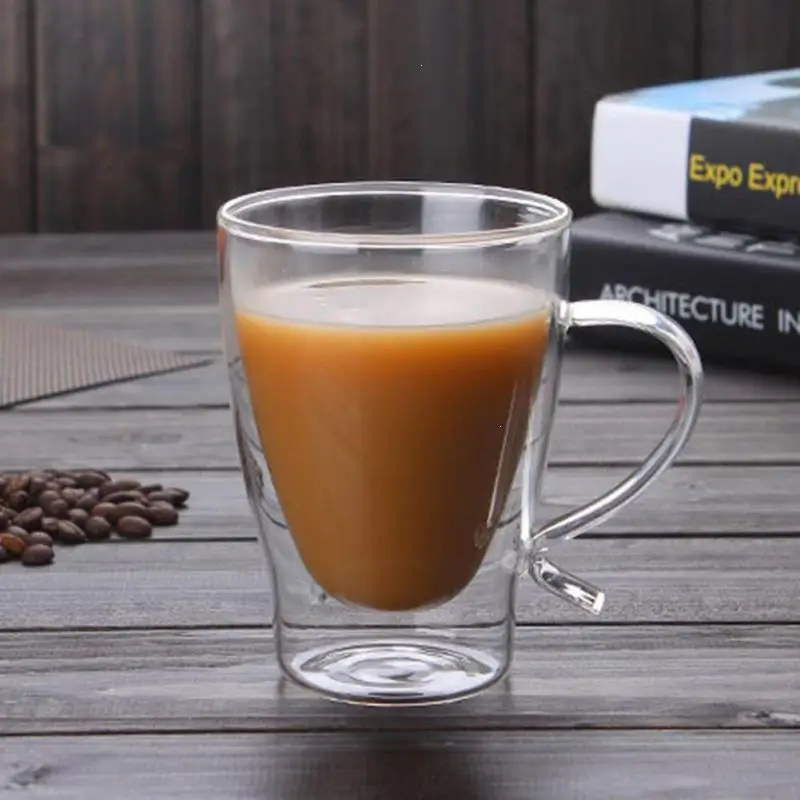 Double Wall Glass Cup Double Glass Coffee Cups Heat Resistant Cup Gift Transparent Double Wall
