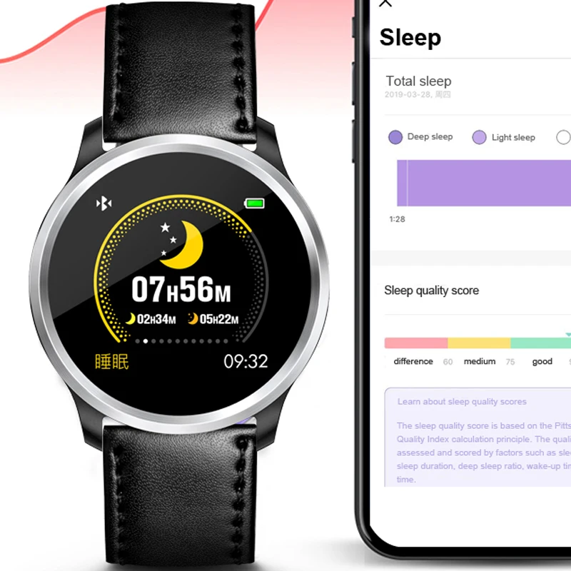 Смарт-браслет для сна монитор здоровья PPG ECG трекер Smartband шаги количество калорий
