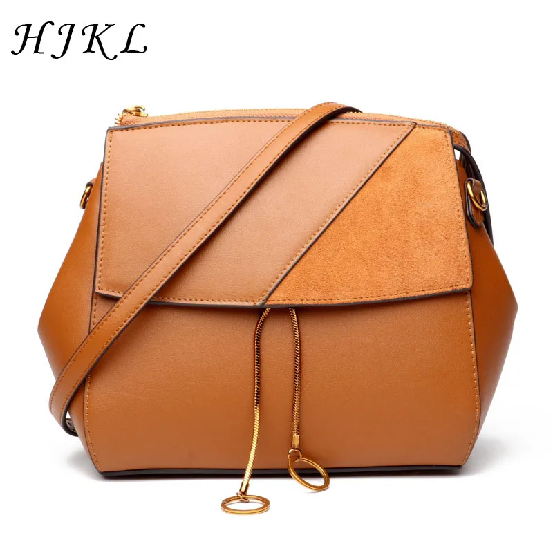 

HJKL New Arrival Fashion Genuine Cow Leather Shell Handbags Patchwork Chain Shoulder Bags Messenger Cover Bags for Women 2018