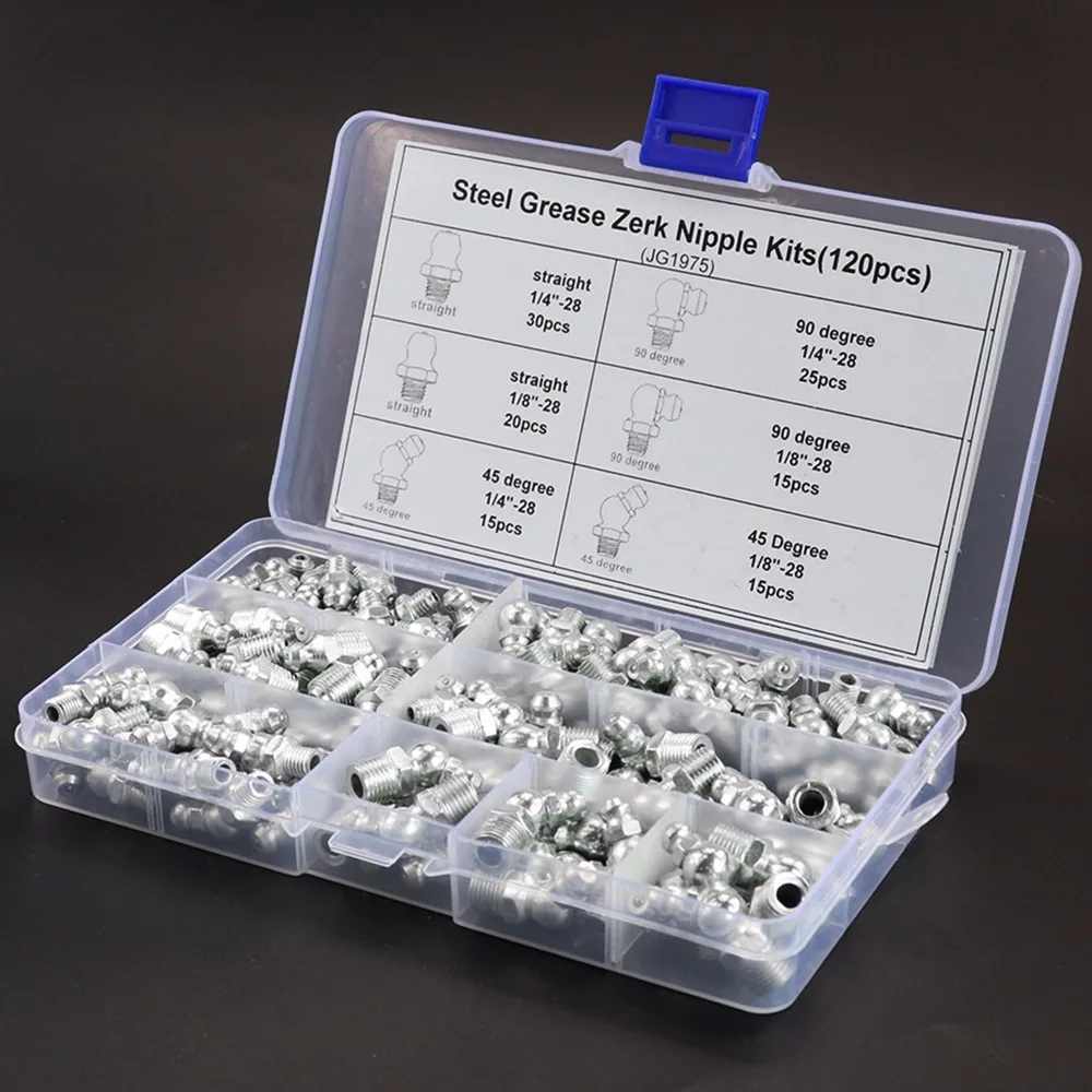 120 шт. стандартный фитинг SAE 1/4 &quot 28 1/8&quot 90 градусов 45 и прямой гидравлический для