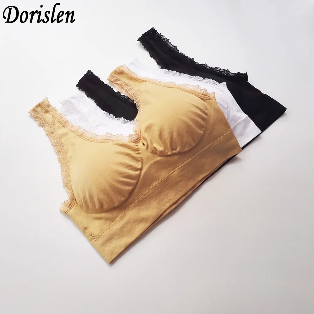 

Dorislen 300pcs/Lot(OPP Bag Packed)Lace Genie Bra With Removable Pads Seamless Vest Shaper