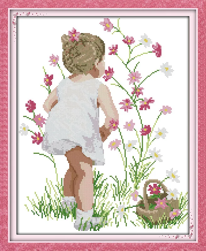 

The fragrance of flowers Printed Canvas DMC Counted Chinese Cross Stitch Kits printed Cross-stitch set Embroidery Needlework