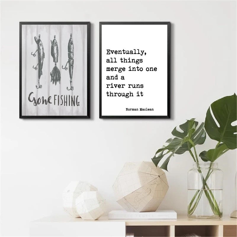 Gone Fishing Wall Print Print
