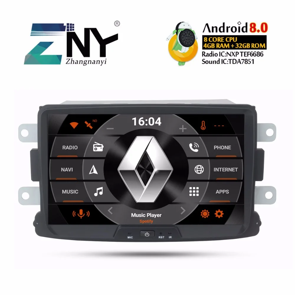 

8" IPS Android 9.0 Car Stereo 1 Din Autoradio For Renault Duster Dacia Sandero Logan Dokker Captur 4GB RAM GPS Navigation No DVD