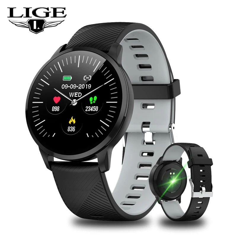 

LIGE Sport Smart Bracelet Heart Rate Blood Pressure Monitor Fitness Tracker Watch Multi-Lingual Smart Band For Android IOS+Box