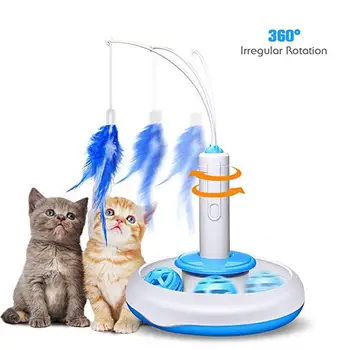 

New Cat Play Toy Electric 360 Degree Rotating Feather for Cat Traning Toys