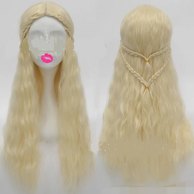 Игра Престолов Дейенерис Таргариен Косплей парики головные уборы длинные светлые перука женские костюмы на Хэллоуин карнавальный Пурим платье для вечеринки