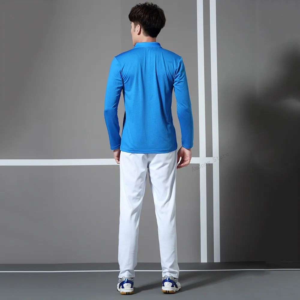 Adsmoney/осенне-зимний костюм для любителей бадминтона; повседневная спортивная футболка с длинными рукавами и персональным принтом+ брюки