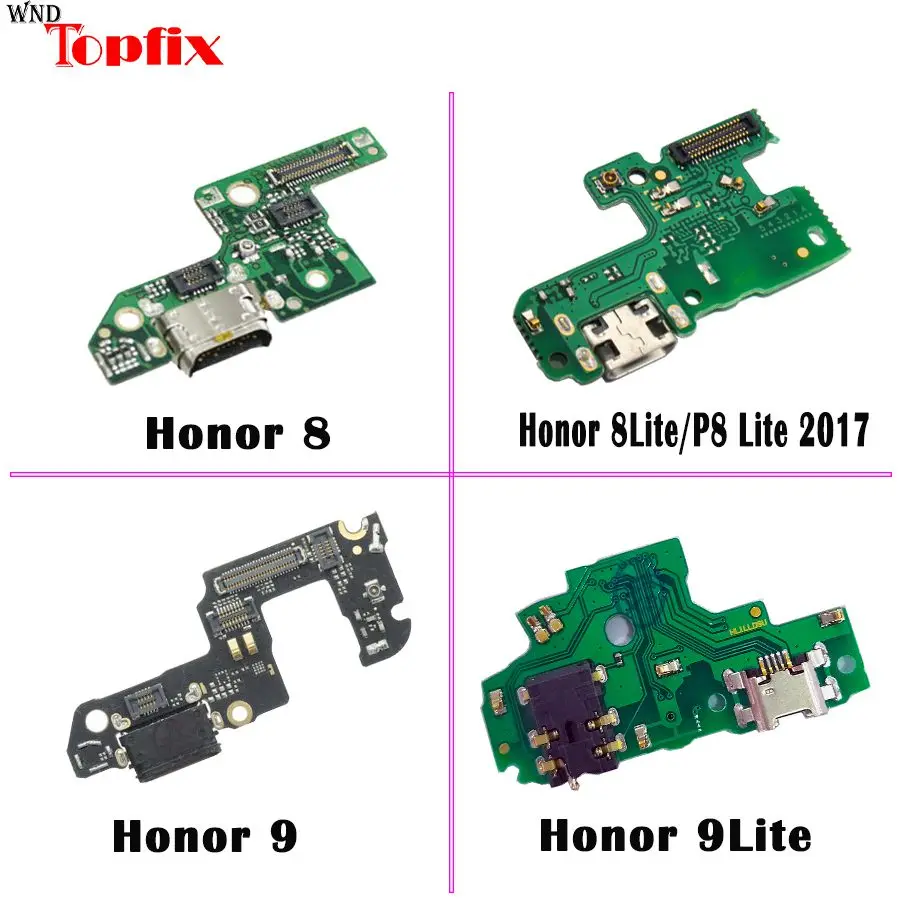

USB Charging Port Dock Plug Jack Connector Charge Board Flex Cable With Microphone For Huawei Honor 8 Lite V8 9 Lite V9