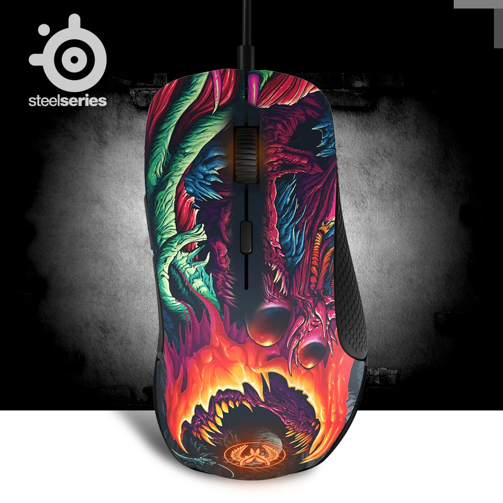 Goedkoop 100% Originele Steelseries Rival 300 CSGO 310 Fade Edition Optische Gradi euml;nt Gaming Muis 6500CPI Voor LOL DOTA2 met doos