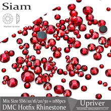 Upriver красного цвета DMC Цветные камни россыпью Сиам, горячая фиксация Стразы Кольца для обручальное кольцо дизайн