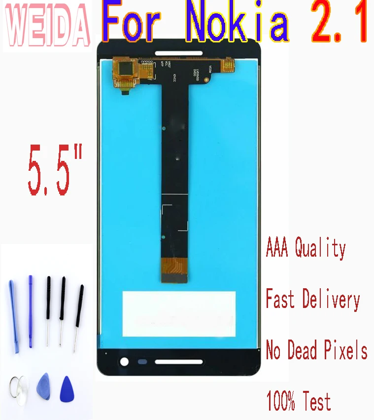 

WEIDA 5.5" For Nokia 2.1 LCD Display Touch Screen Digitizer Assembly with Tool TA-1080 TA-1084 A-1086 TA-1092