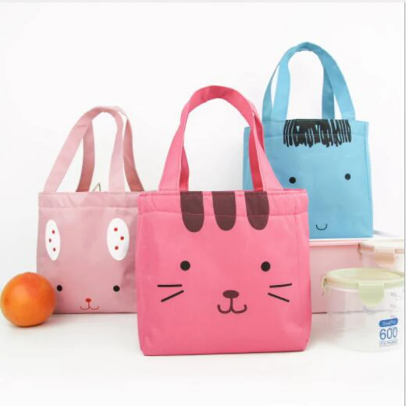 

Women Animal Cartoon Cat Lunch Bag Portable Picnic Food Fresh Keep Lunch Box Insulated Convenient Cooler Kids Thermal Storage